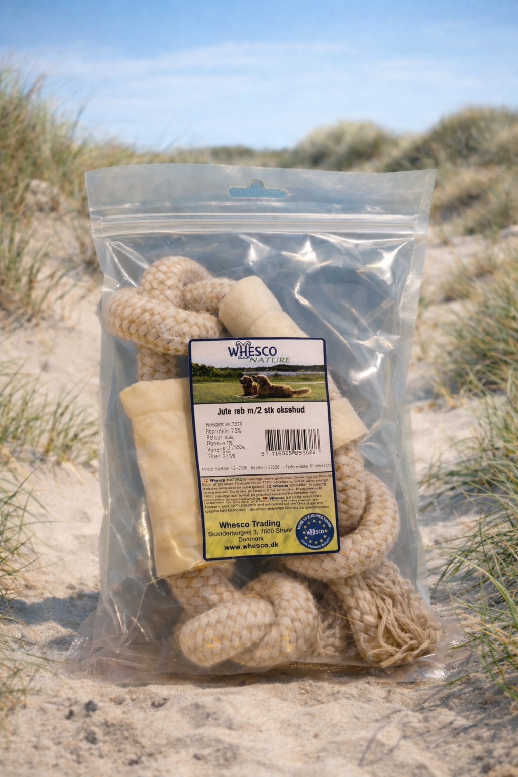 Juteseil ca. 40 cm mit 2 Stück, Rindsleder