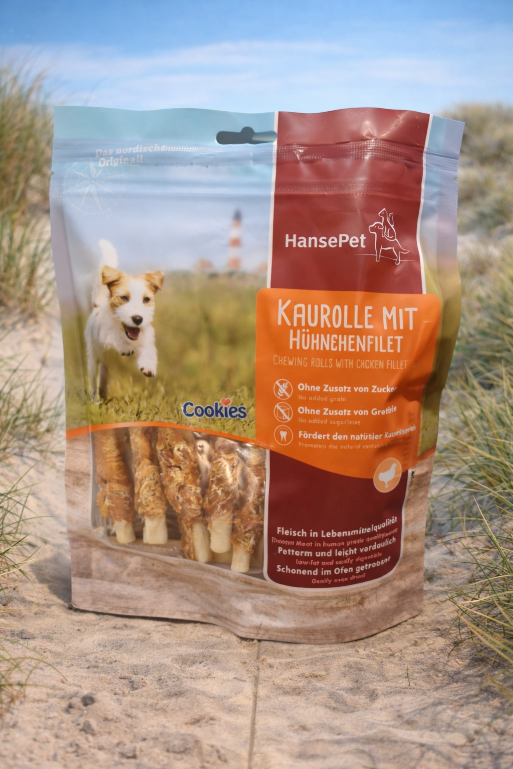 Gedrehte Sticks mit Hühnchen 200 gr.